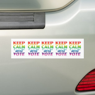 Autocollant De Voiture garder le calme et voter la typographie du gradien
