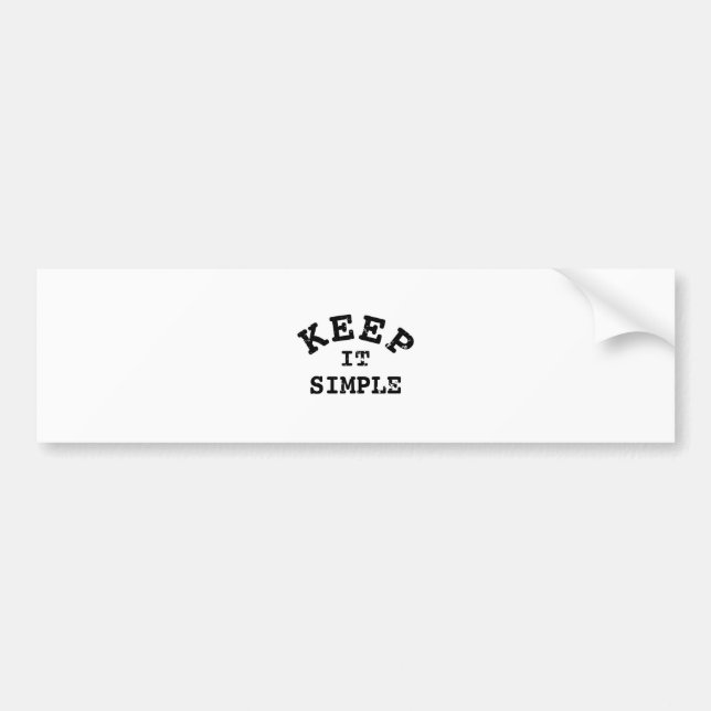 Autocollant De Voiture Gardez-la simple typographie (Devant)