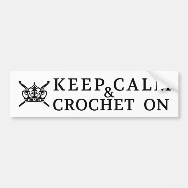 Autocollant De Voiture Gardez Le Crochet Calme Sur Les Artisans En Fil (Devant)