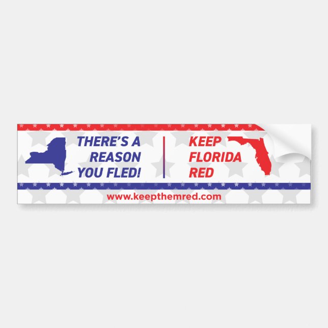 Autocollant De Voiture Gardez-les rouges - Bumper Sticker NY à FL (Devant)