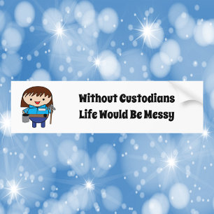 Autocollant De Voiture Gardien Janitor Femme Drôle