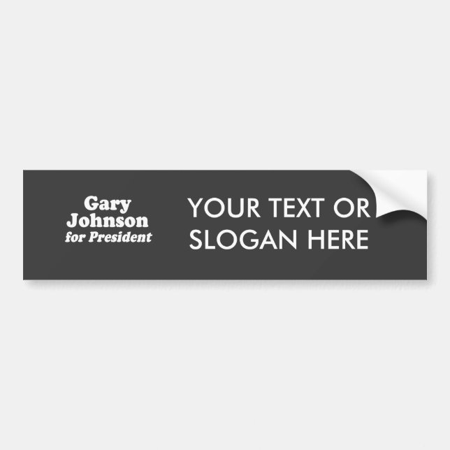 AUTOCOLLANT DE VOITURE GARY JOHNSON POUR LE PRÉSIDENT (Devant)