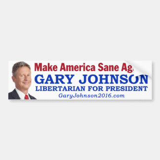 Autocollant De Voiture Gary Johnson - "rendez l'Amérique raisonnable