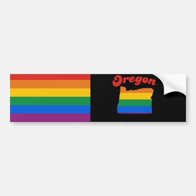 AUTOCOLLANT DE VOITURE GAY PRIDE DE L'ORÉGON (Devant)
