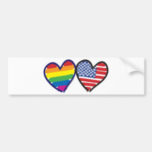 AUTOCOLLANT DE VOITURE GAY-PRIDE-HEART-AND-FLAG
