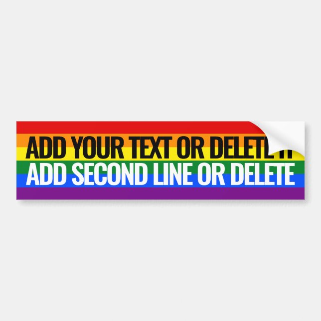 Autocollant De Voiture Gay pride Texte personnalisé 2 lignes slogan Arc-e (Devant)