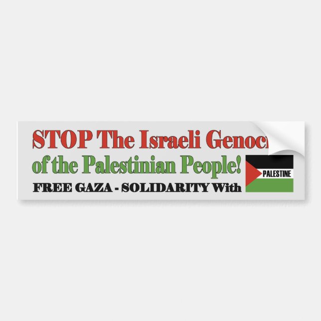 Autocollant De Voiture Gaza et la Palestine libres (Devant)