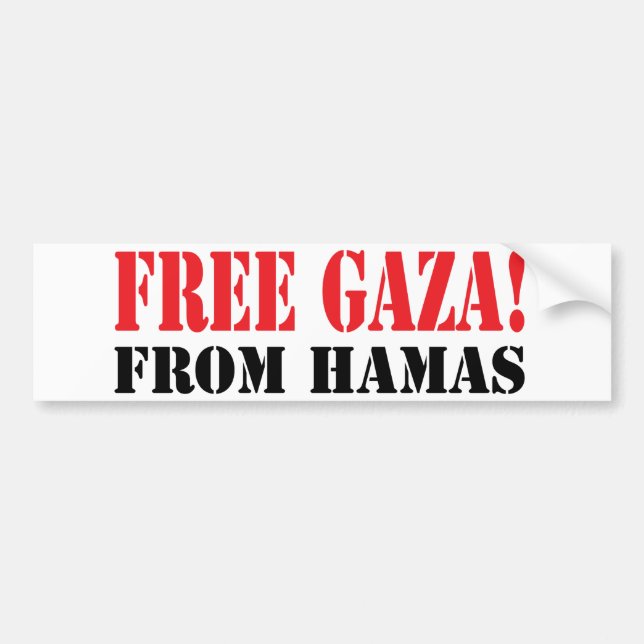 Autocollant De Voiture GAZA libre de HAMAS (Devant)