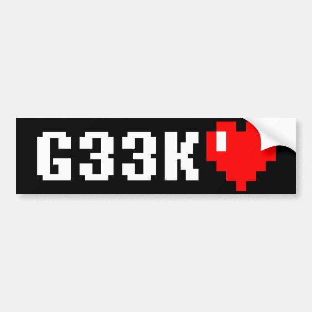 Autocollant De Voiture Geek <3 (Devant)