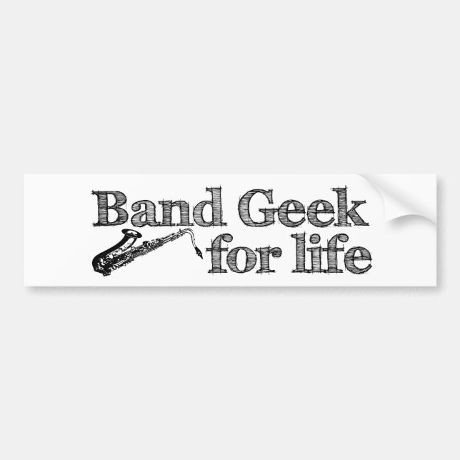 Autocollant De Voiture Geek de bande saxophone (Devant)