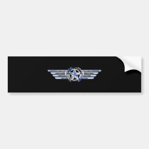 Autocollant De Voiture Général Air Pilot Chrome Comme Star Wings Black