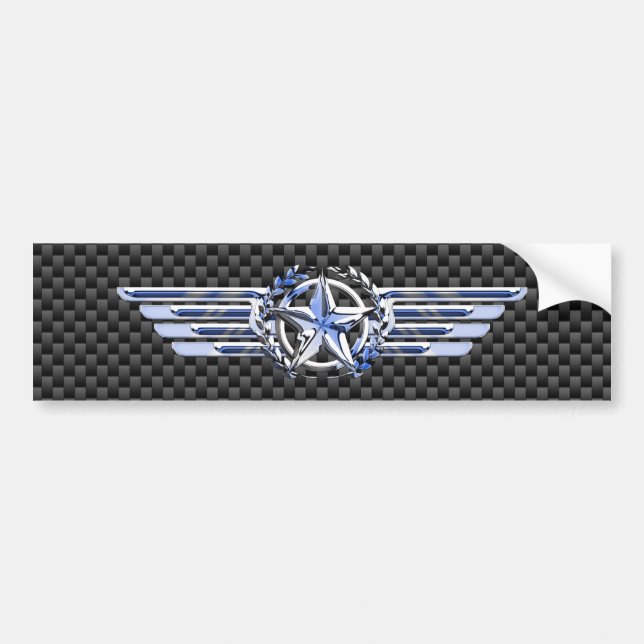 Autocollant De Voiture General Private Air Pilot Chrome Comme Star Wings (Devant)