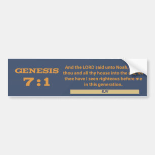 Autocollant De Voiture Genèse 7:1 Bumper Sticker