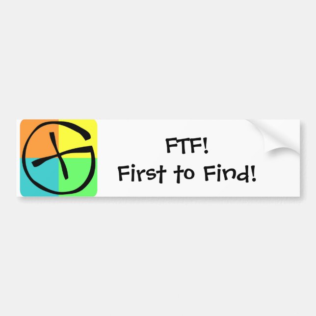 Autocollant De Voiture Geocaching FTF - Bumpersticker (Devant)