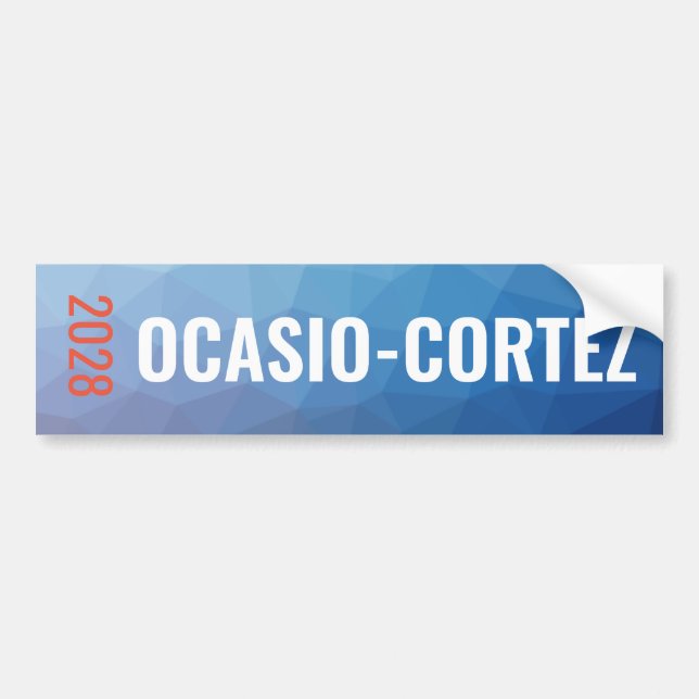 Autocollant De Voiture Géométrique bleu de l'Alexandrie Ocasio-Cortez (Devant)