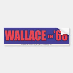 Autocollant De Voiture George 1968 Wallace "Wallace dans 68" adhésif pou