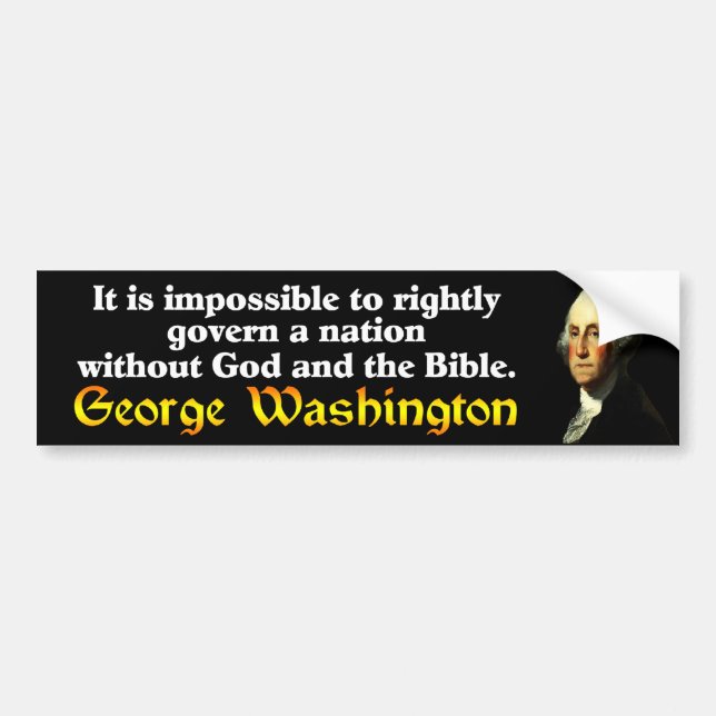 Autocollant De Voiture George Washington : Dieu et la bible ! (Devant)