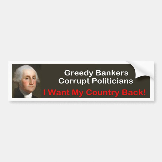 Autocollant De Voiture George Washington : Je veux mon dos de pays ! (Devant)