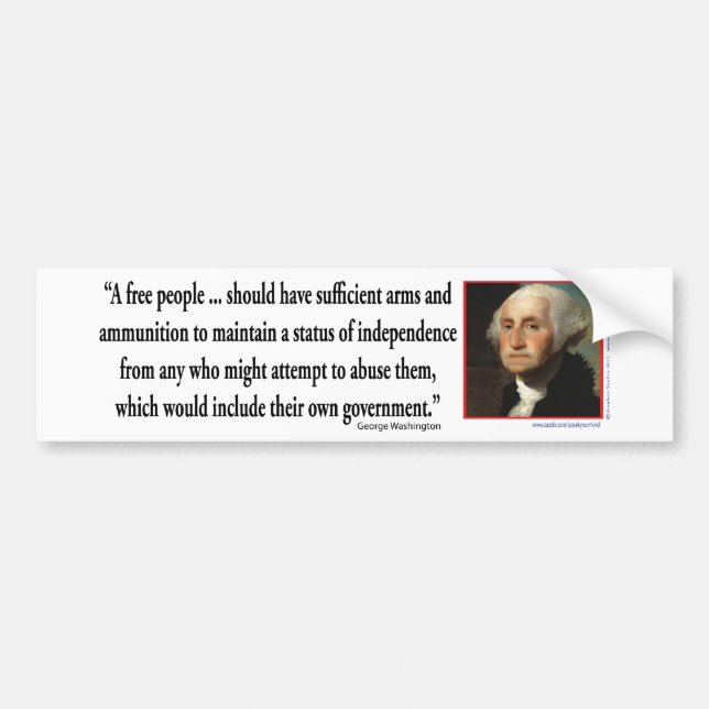 Autocollant De Voiture George Washington sur des droites d'arme à feu (Devant)