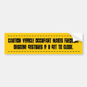 Autocollant De Voiture Gestes moteurs obscènes