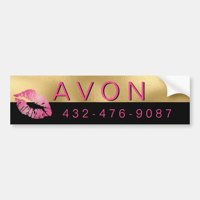 Autocollant De Voiture Glam Gold et Black Independent Rep Avon (Devant)