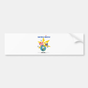 Autocollant De Voiture Globe avec drapeau américain