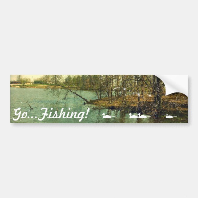 Autocollant De Voiture Go Fishing (Devant)