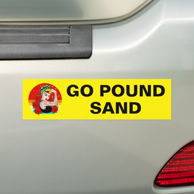 Autocollant De Voiture Go Pound Sand - Maman Flexing Bras Tatoué (En voiture)