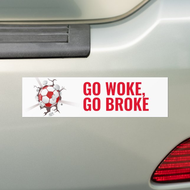 Autocollant De Voiture Go Woke Go Broke Sticker (En voiture)