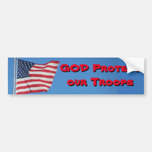 Autocollant De Voiture GOD Protect Our Troops!