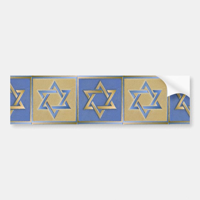 Autocollant De Voiture Gold Blue Star de David Art Panels (Devant)