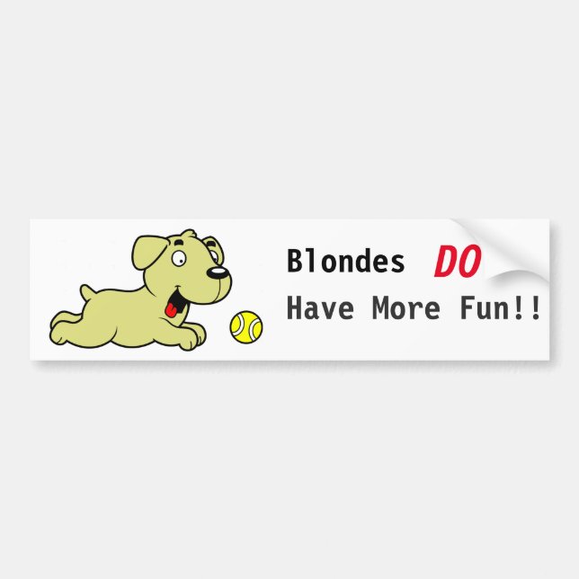 Autocollant De Voiture Golden retriever - les blondes ont plus (Devant)