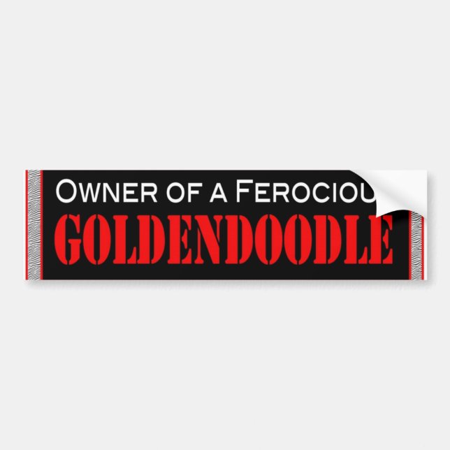 Autocollant De Voiture Goldendoodle féroce (Devant)