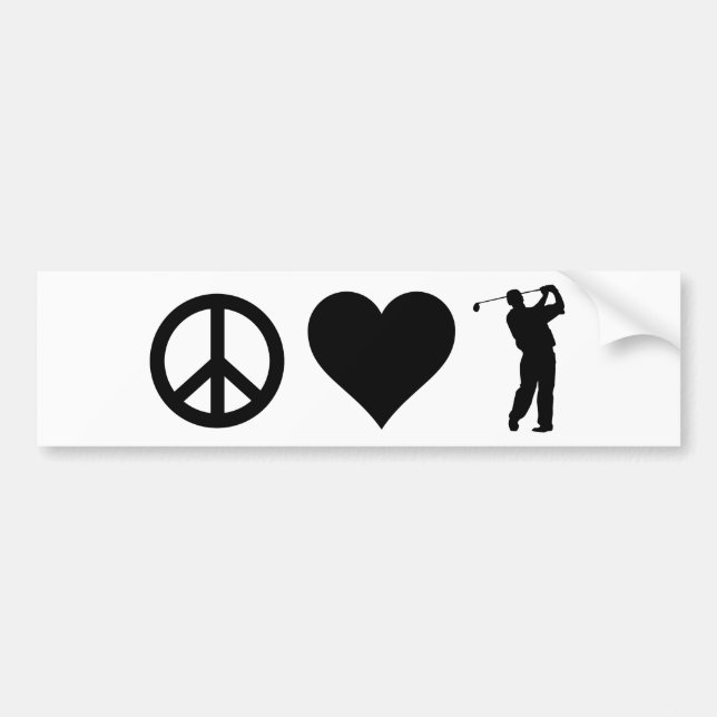 Autocollant De Voiture Golf d'amour de paix (Devant)