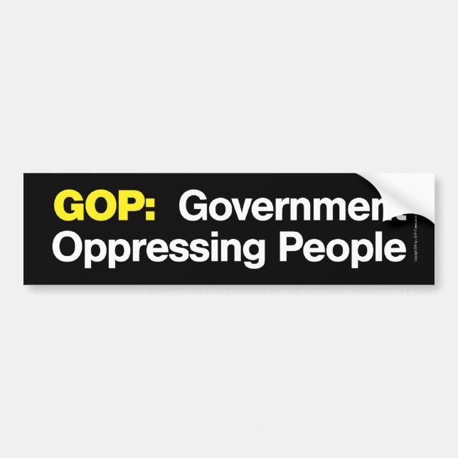 Autocollant De Voiture GOP :  Personnes de oppression de gouvernement (Devant)
