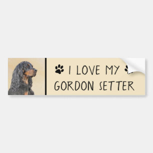 Autocollant De Voiture Gordon Setter Painting - Cute Original Dog Art