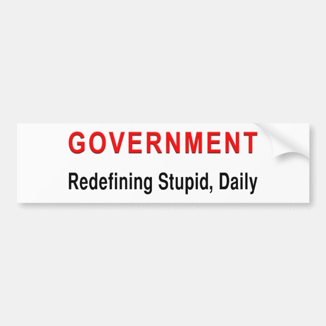 Autocollant De Voiture Gouvernement stupide (Devant)