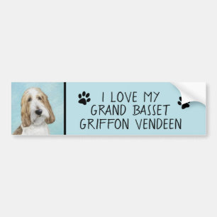 Autocollant De Voiture Grand Basset Griffon Vendeen - Art original de chi