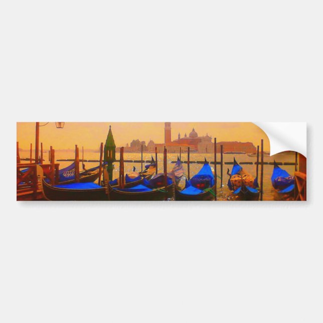 Autocollant De Voiture Grand Canal de Venise et Gondolas Italie Voyage d' (Devant)