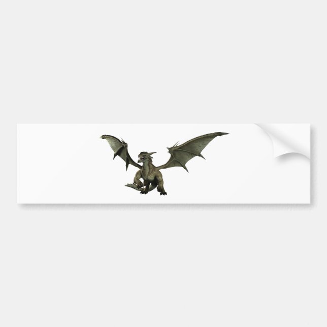 Autocollant De Voiture Grand dragon vert (Devant)