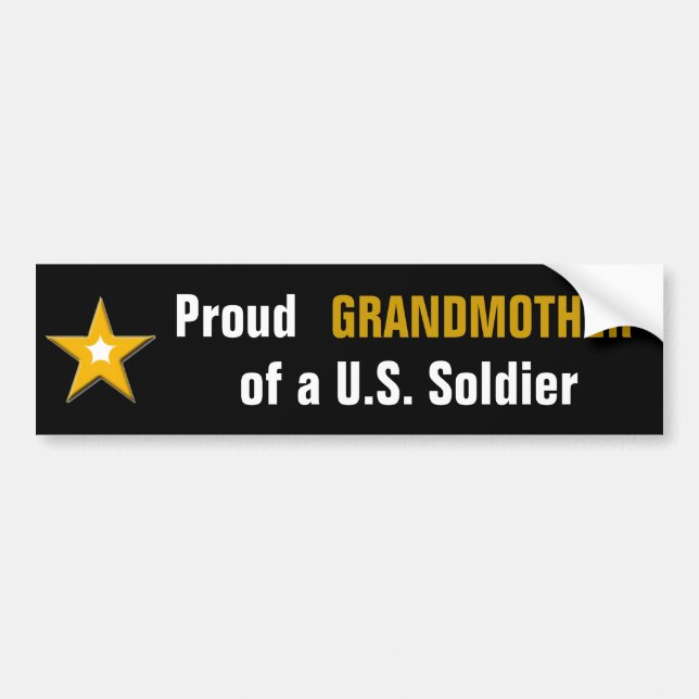Autocollant De Voiture Grand-mère fière d'un soldat des USA (Devant)