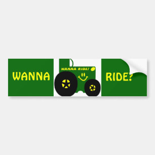 AUTOCOLLANT DE VOITURE GRAND TRACTEUR VERT