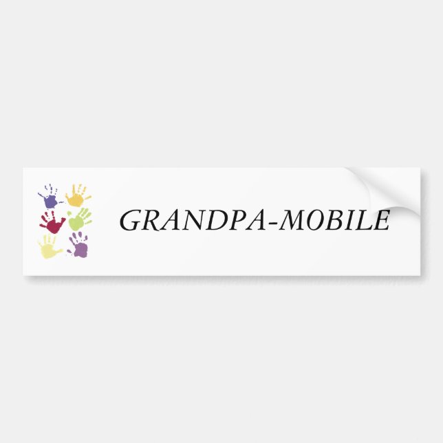 AUTOCOLLANT DE VOITURE GRANDPA-MOBILE (Devant)