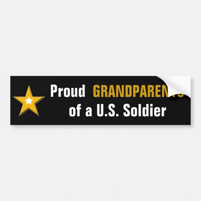 Autocollant De Voiture Grands-parents fiers d'un soldat des USA (Devant)