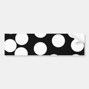 Autocollant De Voiture Grands points en noir et blanc.