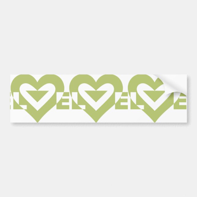 Autocollant De Voiture Graphique d'amour cool, Vert Sage (Devant)