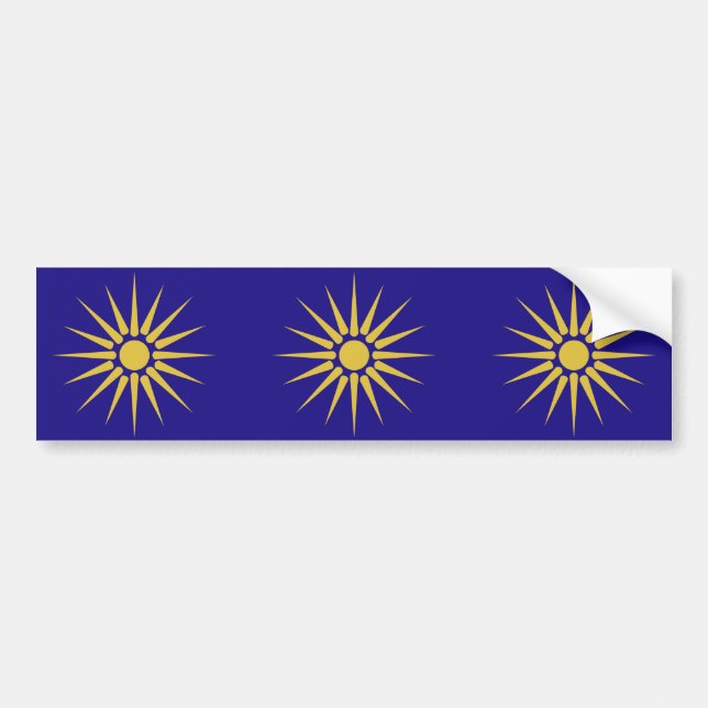 Autocollant De Voiture Grec Macédoine, drapeau de la Grèce (Devant)