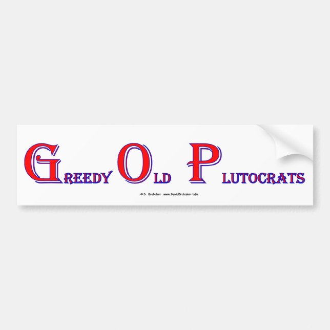 Autocollant De Voiture GreedyOldPlutocrats (Devant)