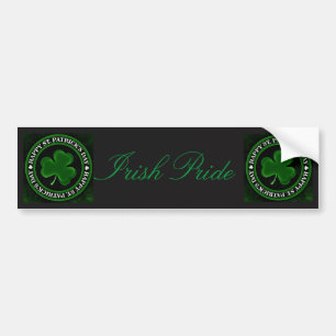 Autocollant De Voiture green/black shamrock St Patrick's Day Irish Pride