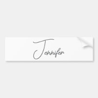 Gris Blanc Moderne Minimaliste Nom Manuscrit